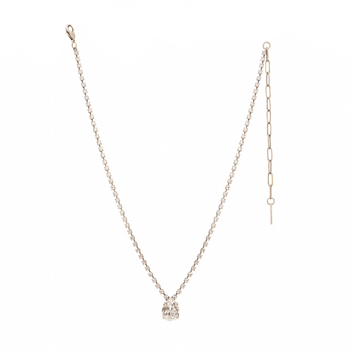 Milli Necklace in Antique Silver / Clear