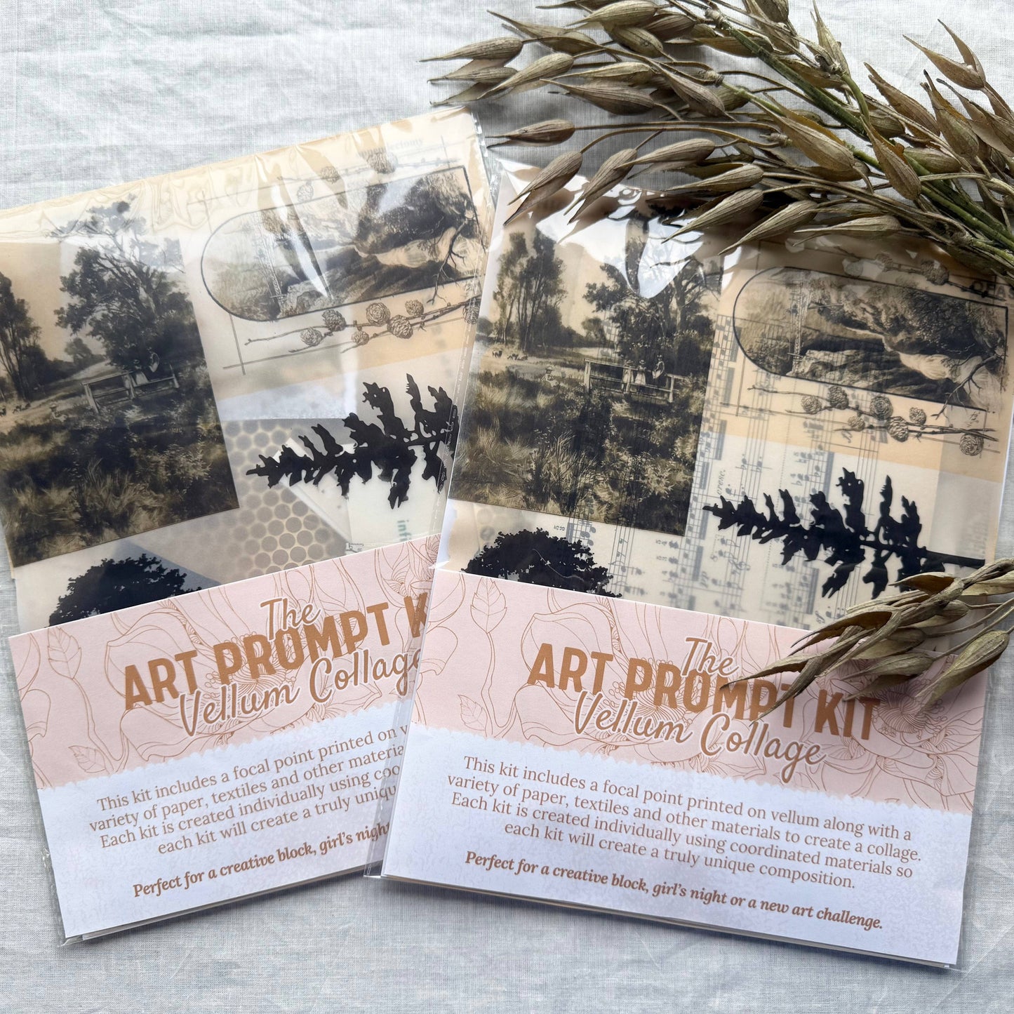 Collage Prompt Kit, Mixed Media Art Kits, Trees