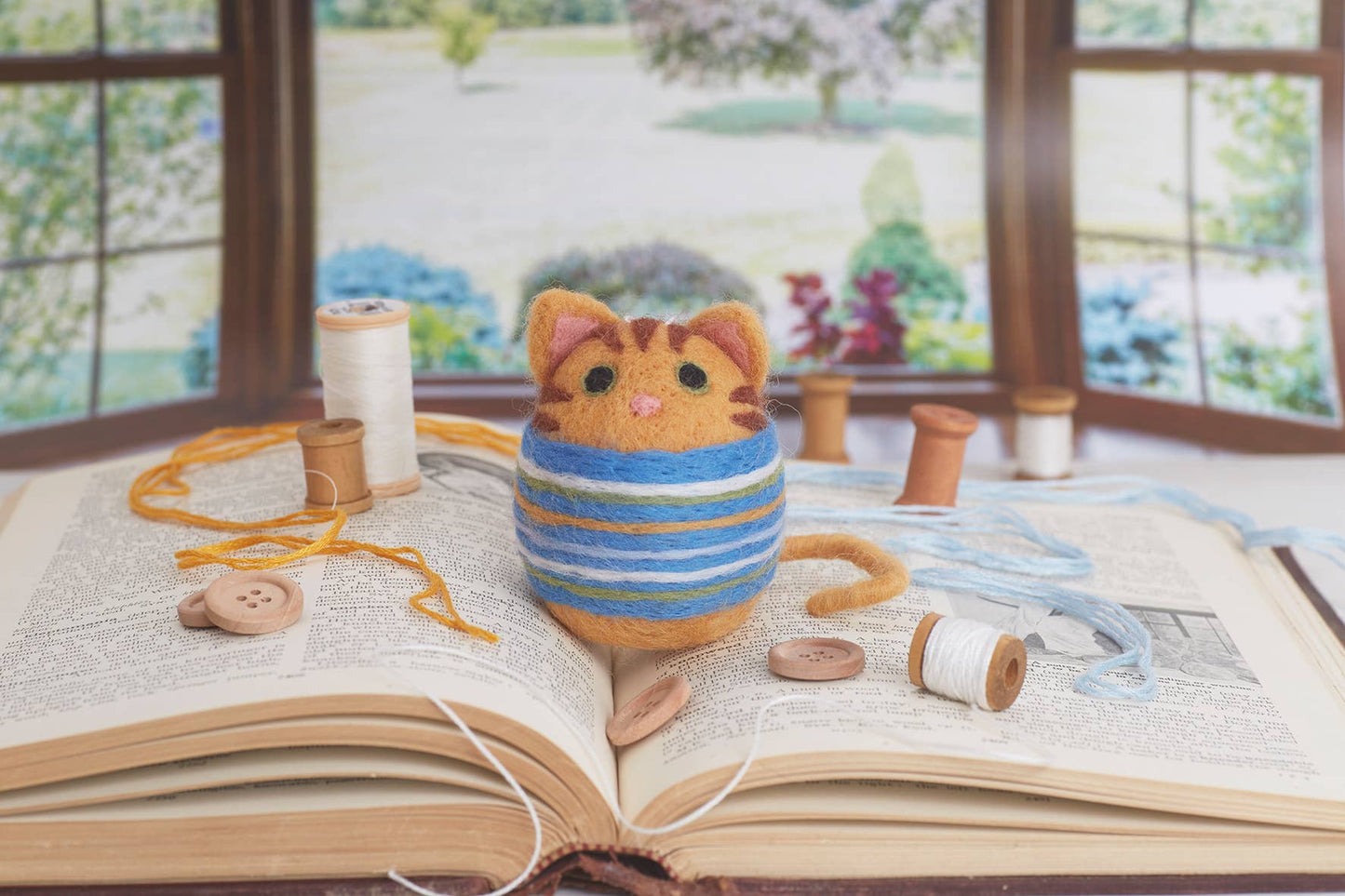 Simply Make Needle Felting Kit, Cat In Yarn, Craft Gift