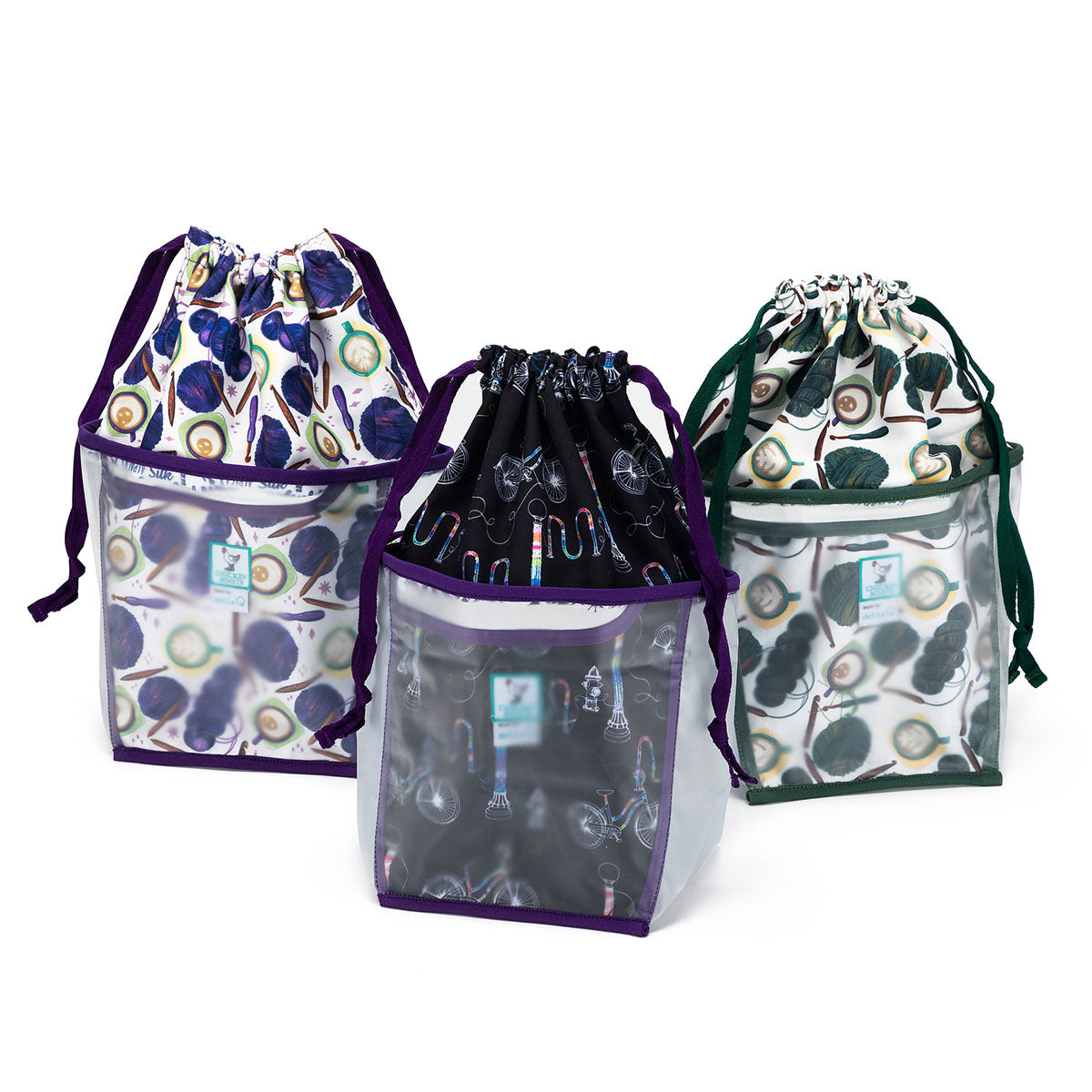 Chicken Boots Double Projects Bag