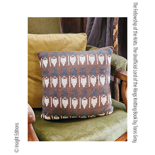 The Grey Wizard Pillow from "Knitting of the Fellowship..." by Tanis Gray