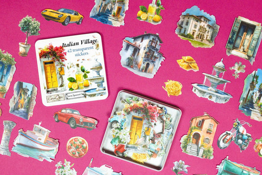 Italian Village Sticker Tin