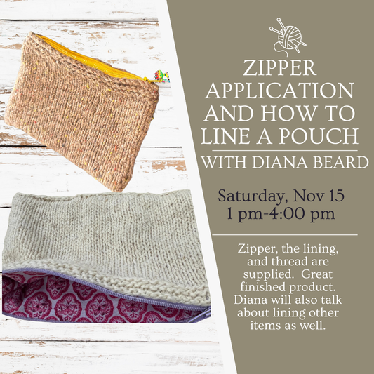 Zipper Application and How to Line a Pouch with Diana Beard Workshop