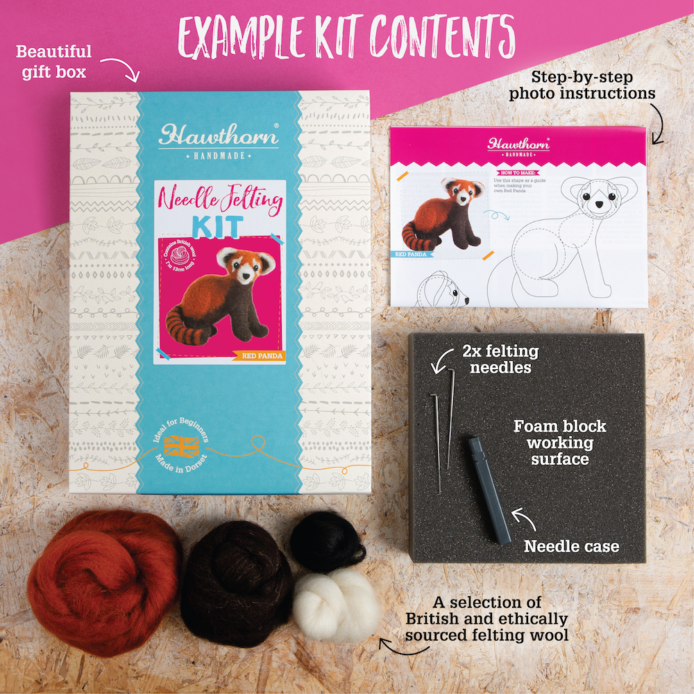 Hearts Garland Needle Felting Kit | Beginner Craft Kit
