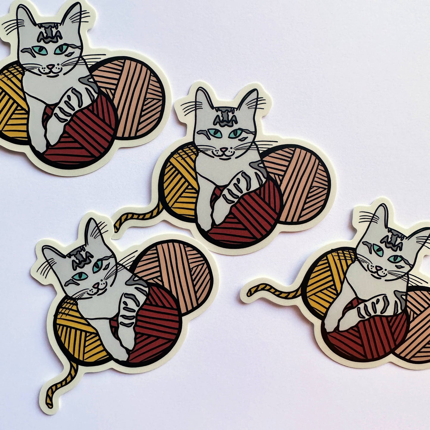 Yarn Kitten Vinyl Sticker - Knitting Knit Fiber Crochet