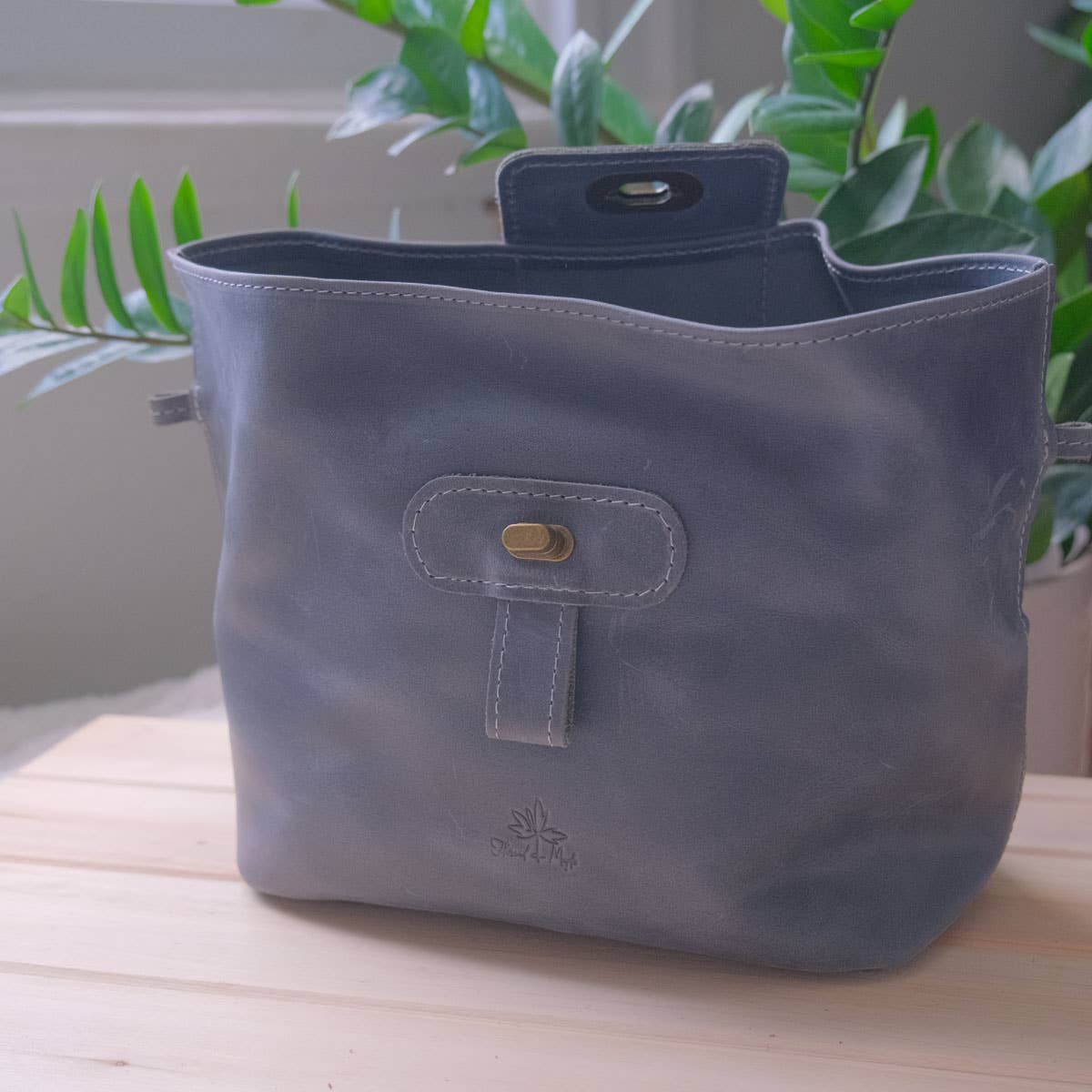 Leather Pop Up Bag with Strap by Thread and Maple