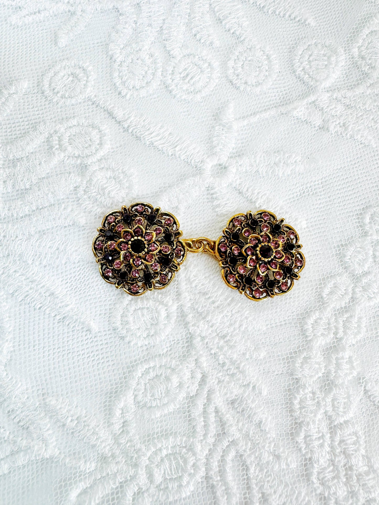 Purples & Gold Cinch Clip, Gilded Sweater Clasp KardiKlip