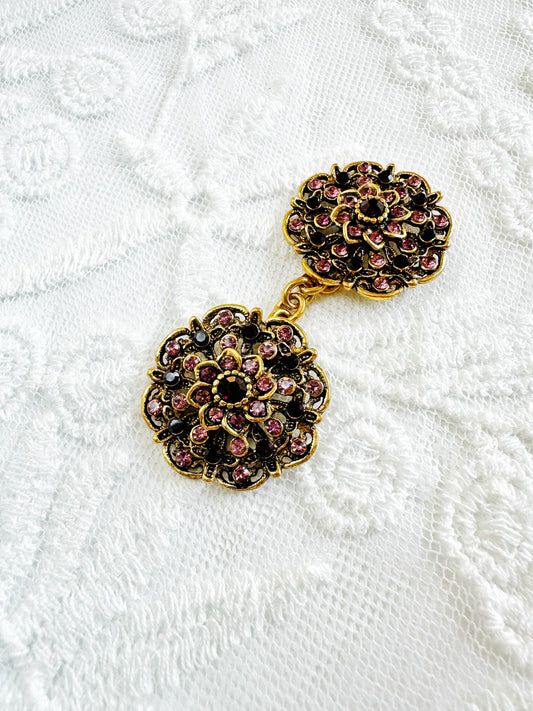 Purples & Gold Cinch Clip, Gilded Sweater Clasp KardiKlip