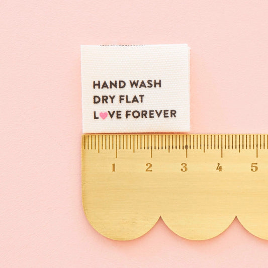 Hand Wash Dry Flat Cotton Labels by Sarah Hearts