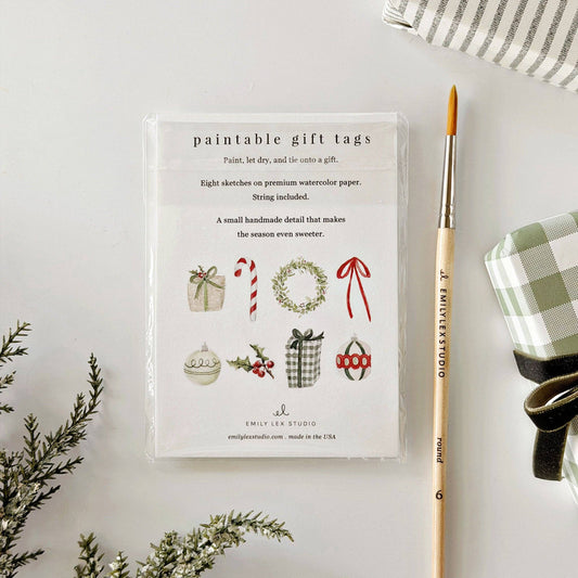 Classic Christmas paintable gift tags by Emily Lux