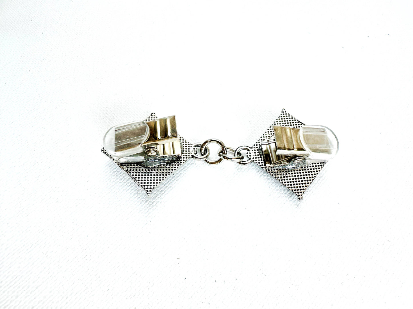 Silver Double Diamonds Cinch Clip, Sweater Clasp KardiKip