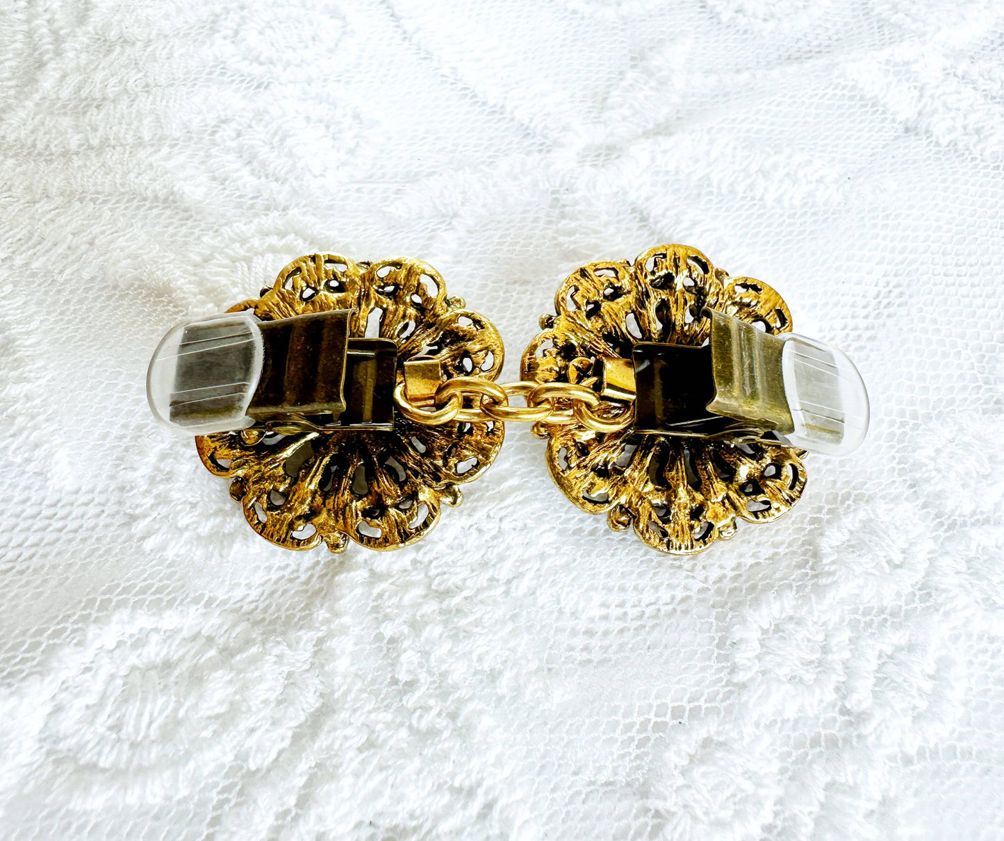 Purples & Gold Cinch Clip, Gilded Sweater Clasp KardiKlip