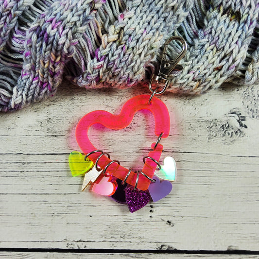 Heart Shape Stitch Marker Holder (Acrylic) by Katrinkles