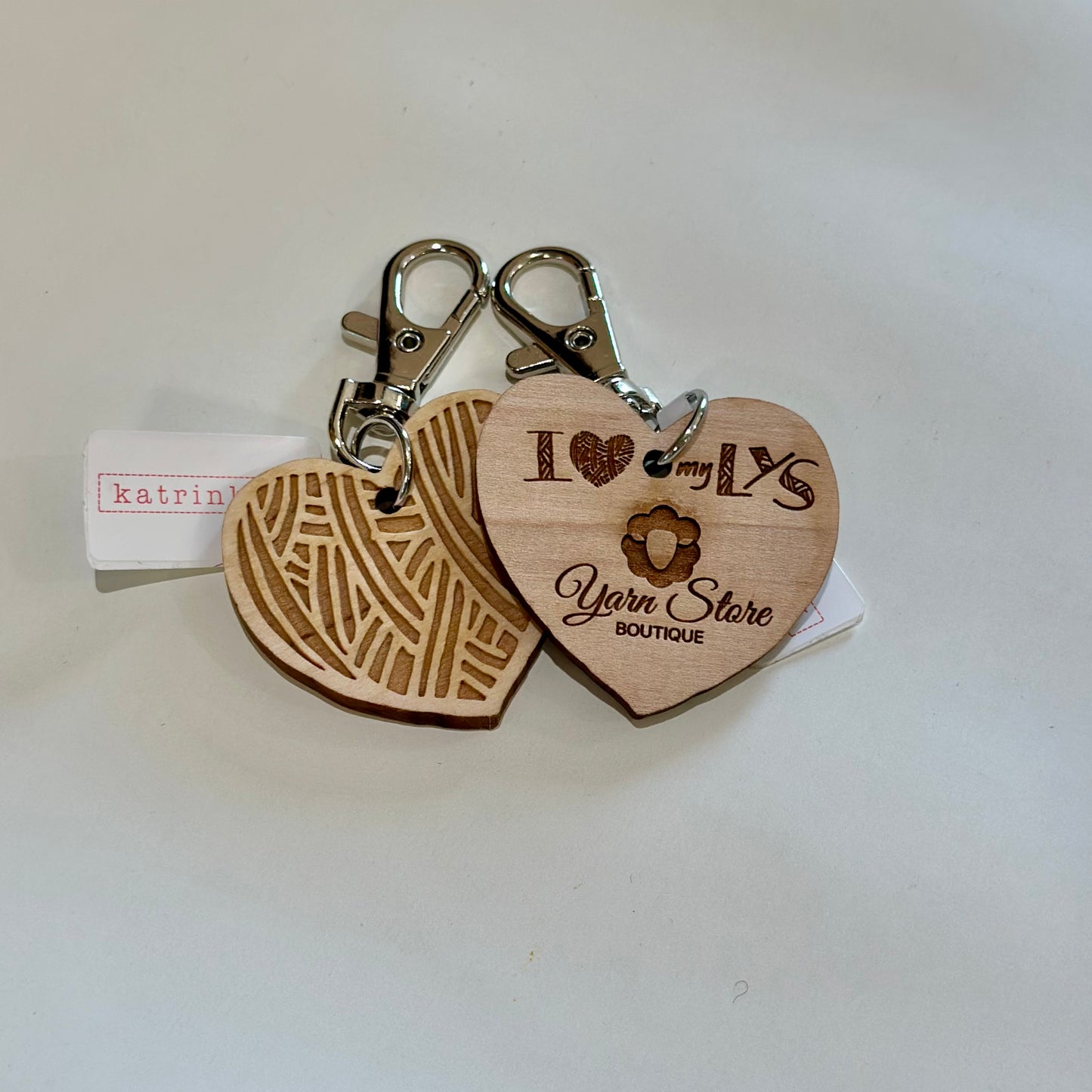 Yarn Store Boutique Yarn Heart Bag Fob Clip by Katrinkles