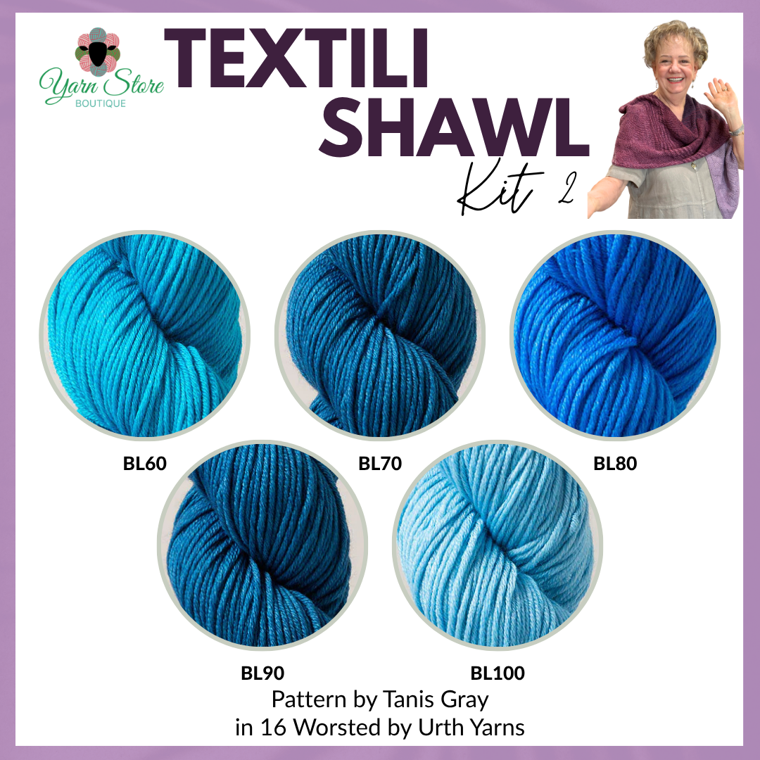 Textili Shawl by Tanis Gray Kit w/16 Worsted