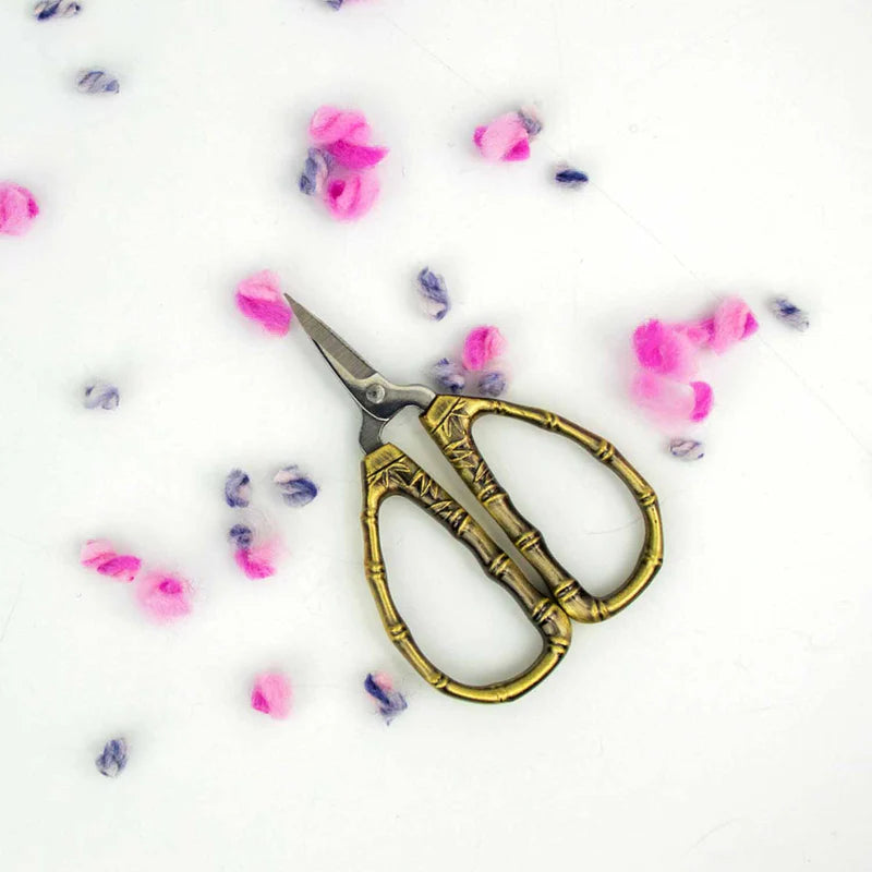 Thread Snips - Bronze Bamboo Tiny Scissors by Twice Sheared Sheep