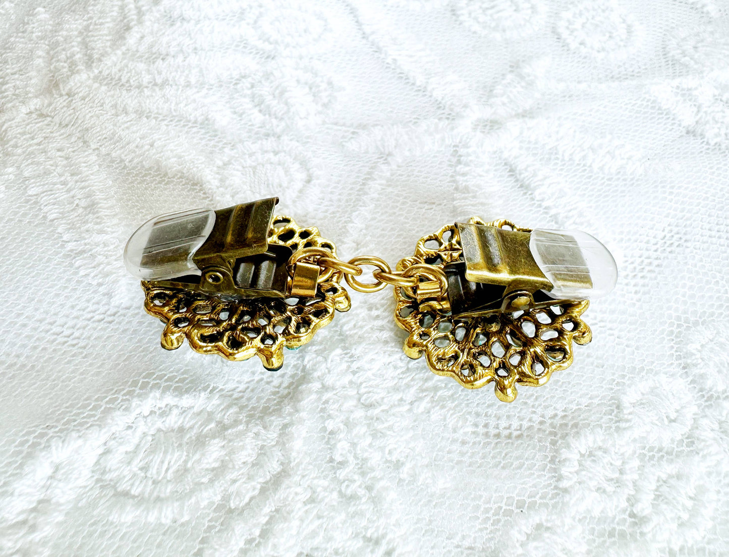 Blue & Gold Cinch Clip, Gilded Sweater Clasp KardiKlip