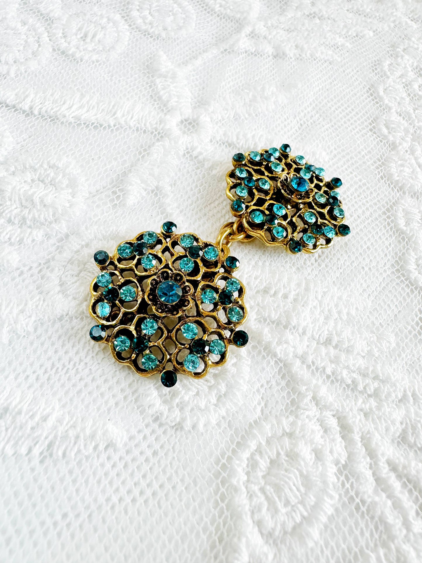 Blue & Gold Cinch Clip, Gilded Sweater Clasp KardiKlip
