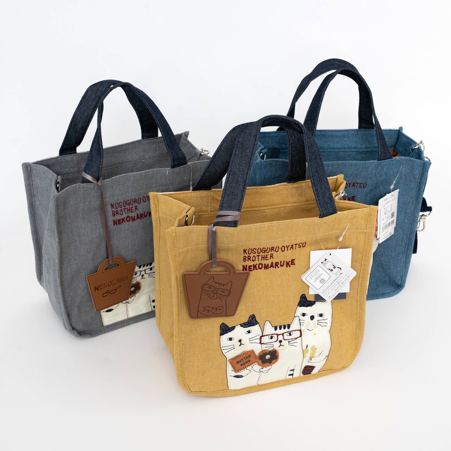 Kusuguru Japan | Signature Embroidered Cat 3-Way Canvas Bag