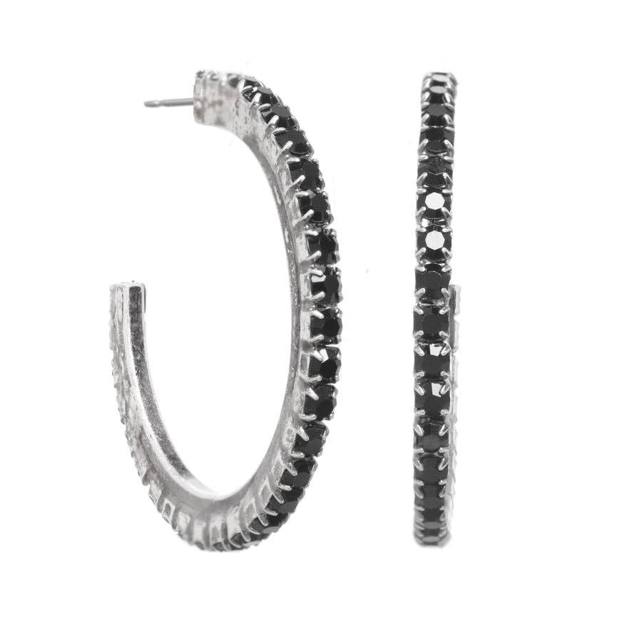Slim Hoop Earrings in Antique Silver by Tova