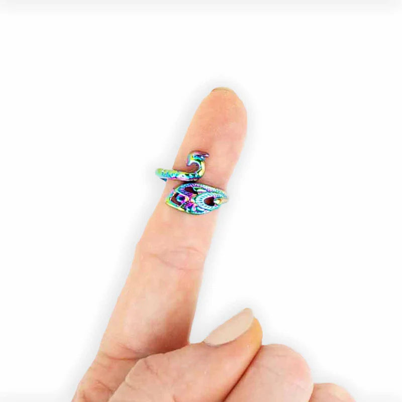 Rainbow Peacock Tensioning Ring by Twice Sheared Sheep