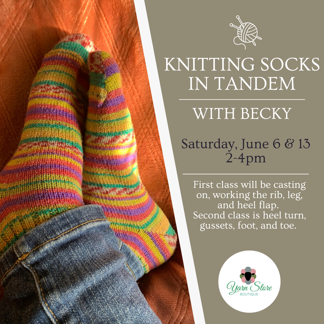 Knitting Socks in Tandem using Magic Loop Workshop with Becky