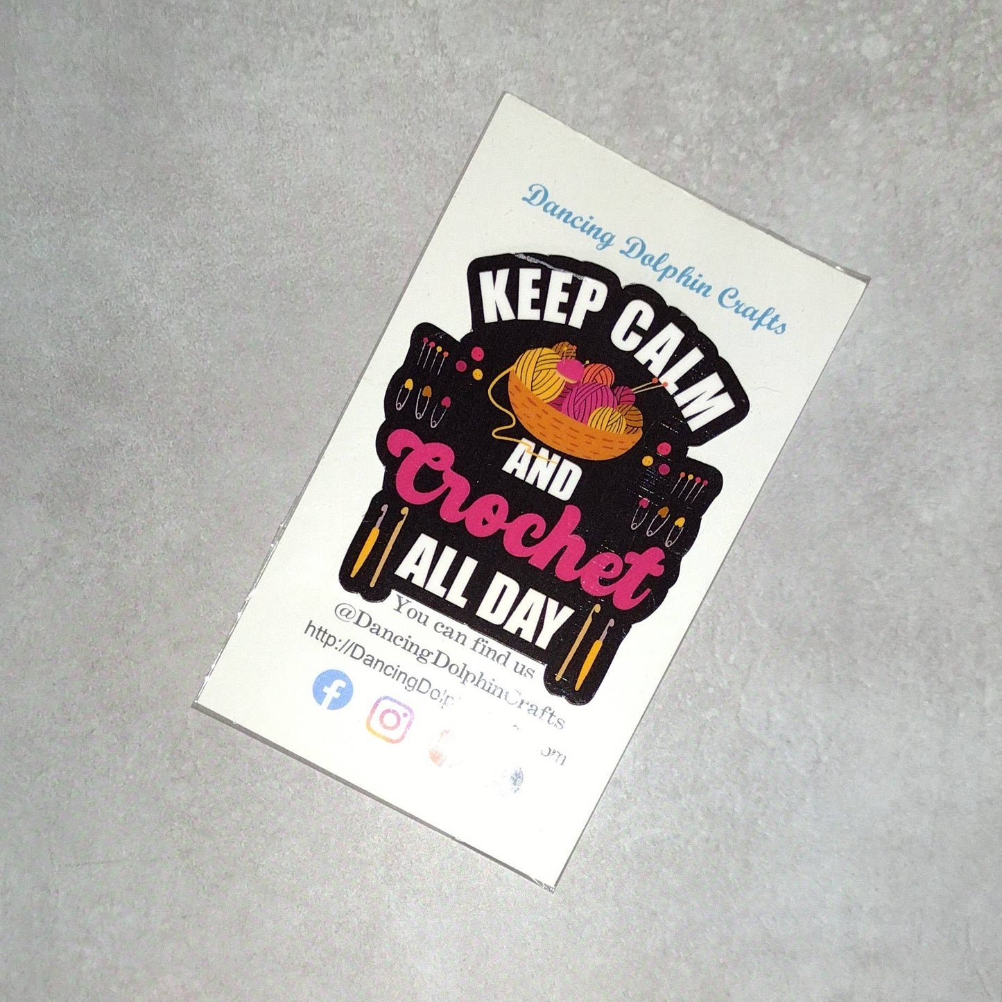 Crochet Sticker - Crochet All Day: Keep Calm and Create