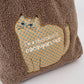 Cozy Teddy Fleece Cat Appliqué Tote Bag - Kusuguru Japan