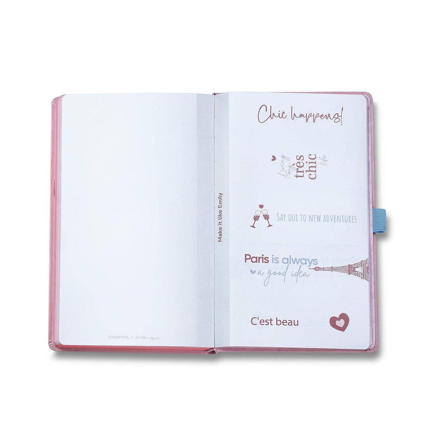 Sheaffer Emily in Paris Medium Notebook 90 GSM Ink Friendly Paper with Embossed Eiffel Tower - Pink