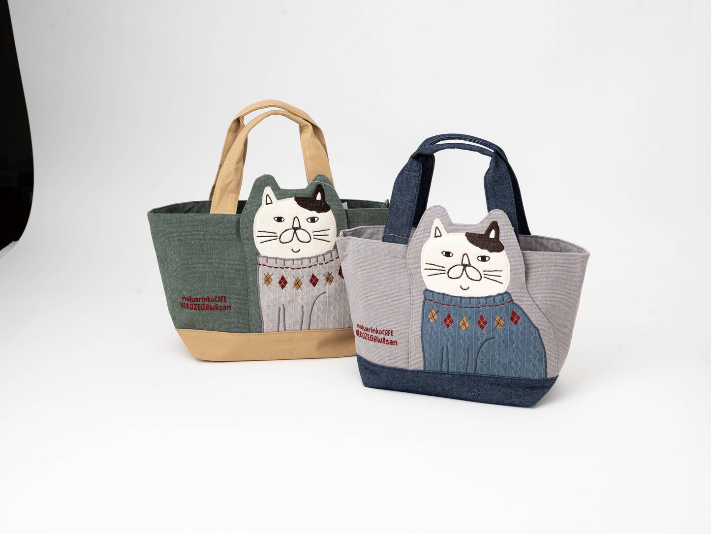 Kusuguru Japan Fat Cat Fabric Lunch Tote B- two color