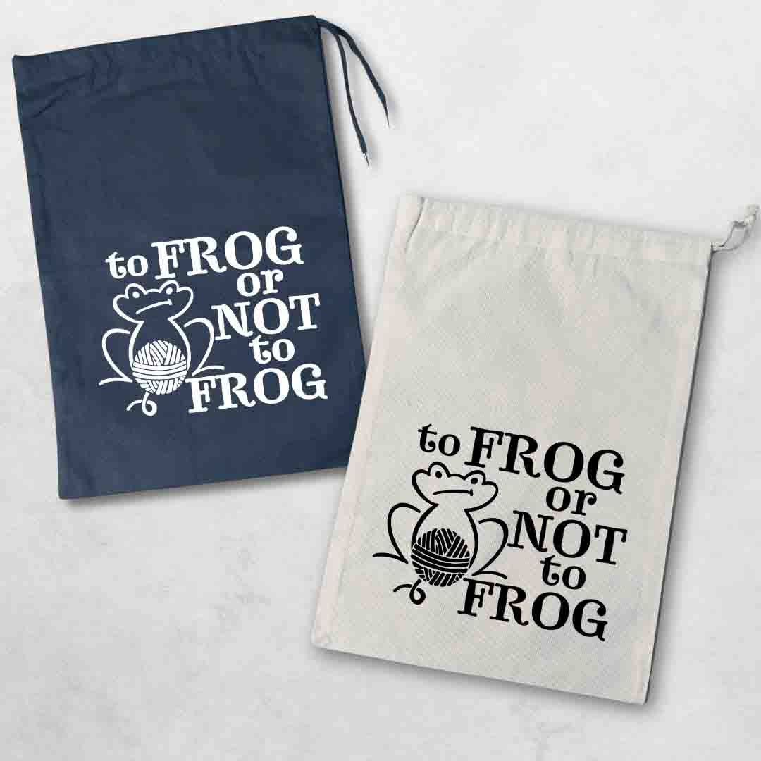 To Frog or Not to Frog Drawstring Project Bag
