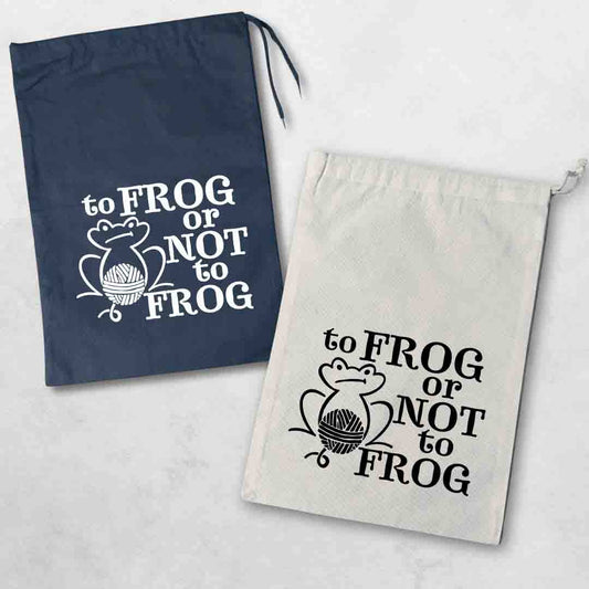 To Frog or Not to Frog Drawstring Project Bag