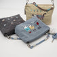 Kusuguru Japan Embroidered Cat Multi-Use Crossbody Bag