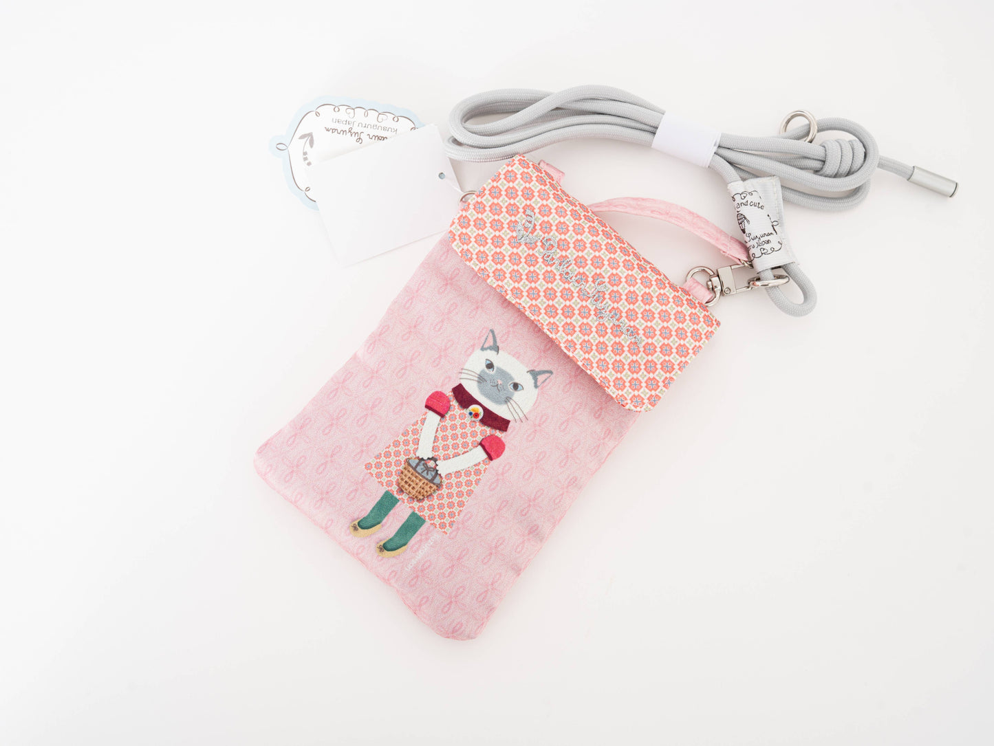 Kusuguru Japan 3-Way SilkyTouch Mobile Pouch & Crossbody Bag