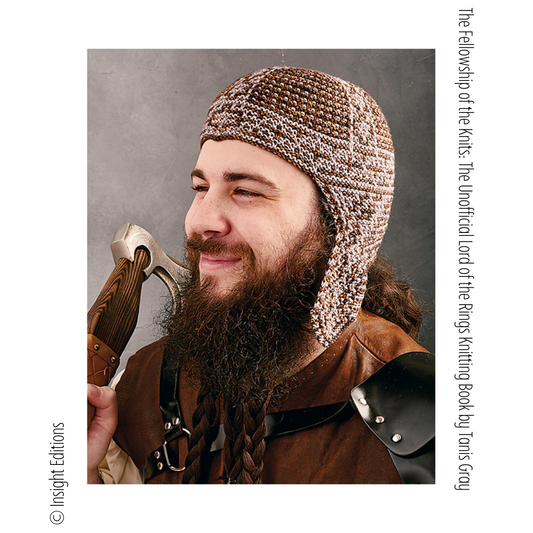 Dwarf Helmet by Alina Appasova in the book "The Fellowship of the Knits"