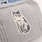 Kusuguru Japan Embroidered "Bowtie Cat" Multi-Dual Zi Pouch