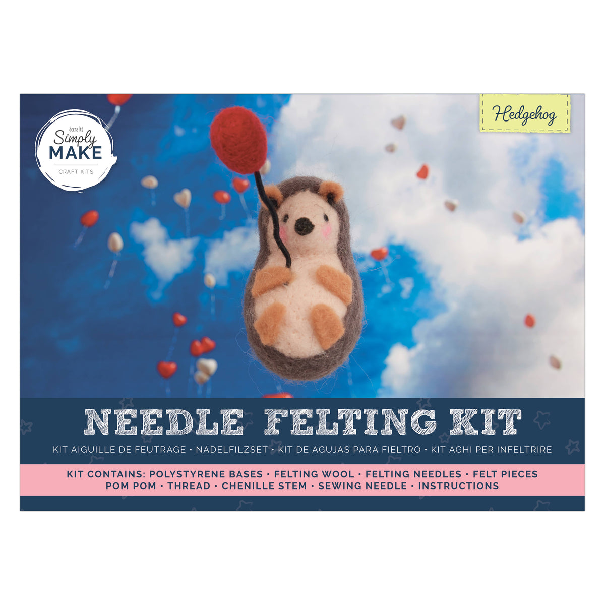 Simply Make Needle Felting Kit, Hedgehog, Craft Gift
