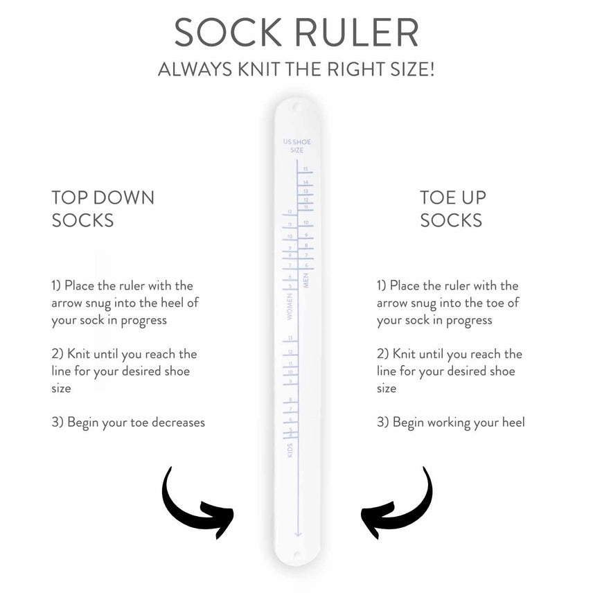 Sock Ruler - Sock Sizing Bracelet Ruler by Twice Sheared Sheep
