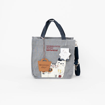 Kusuguru Japan | Signature Embroidered Cat 3-Way Canvas Bag