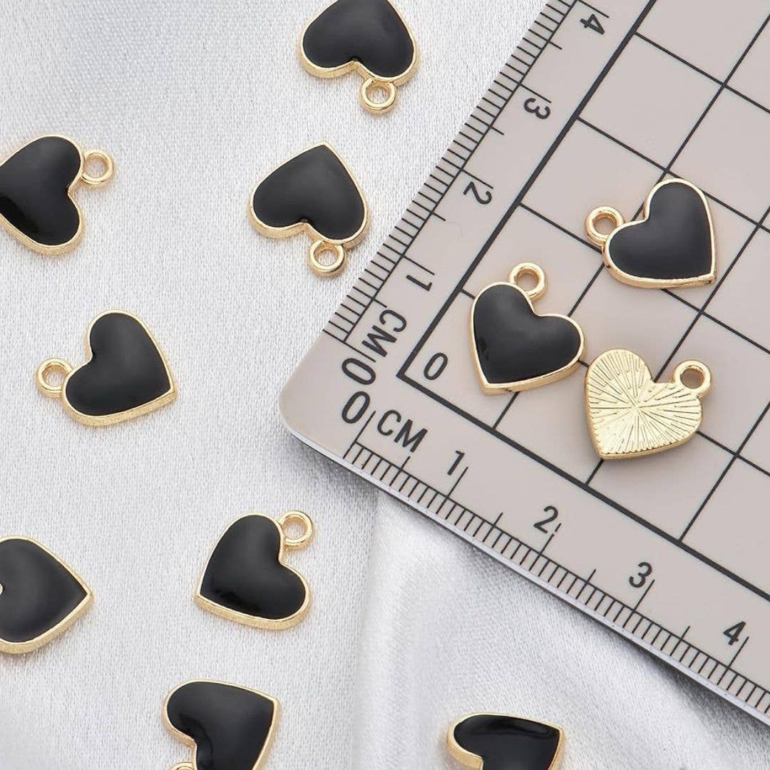 Black Hearts Stitch Markers, Crochet and Knit Tools