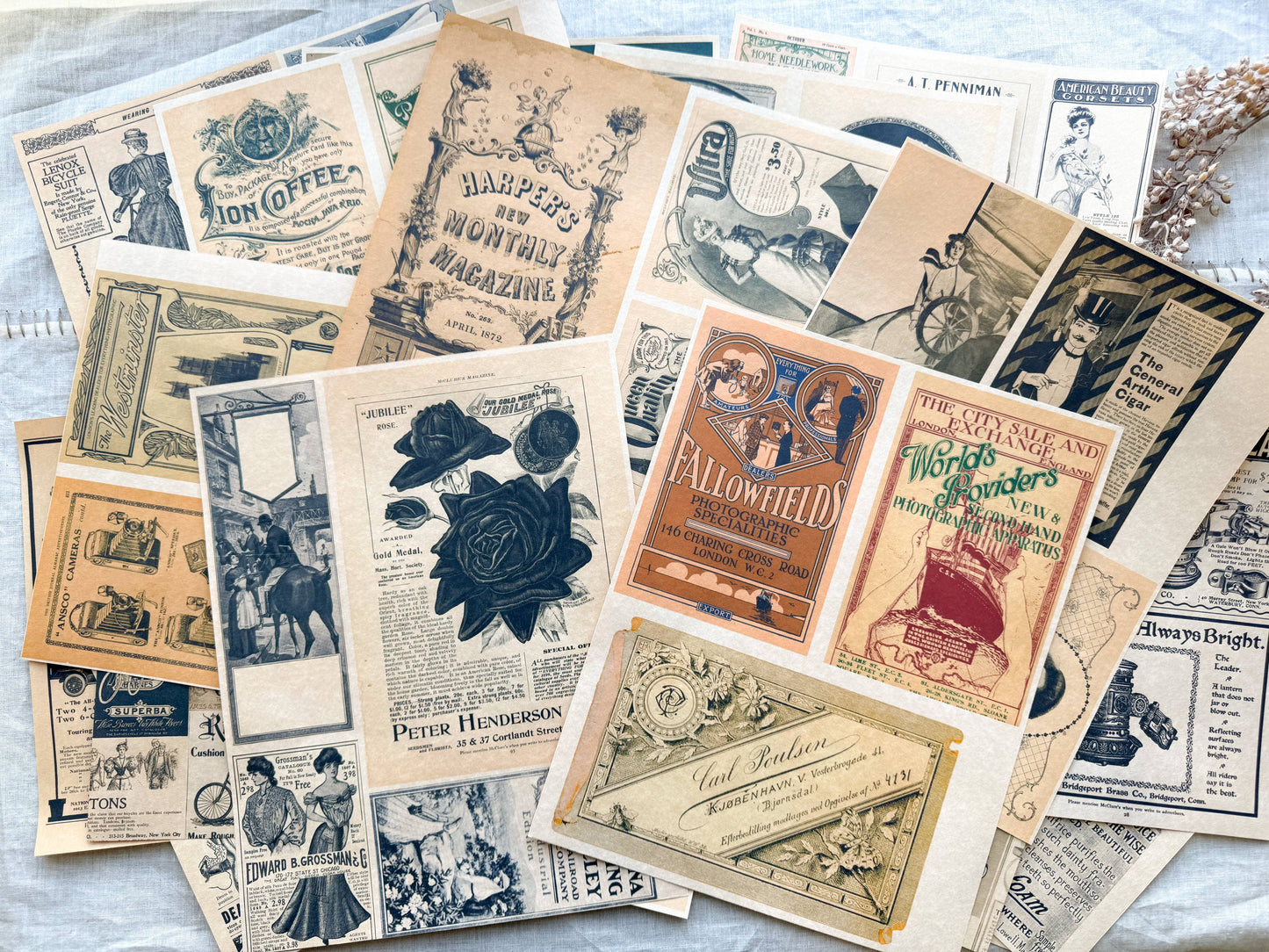 Junk Journal Page Pack- Advertising