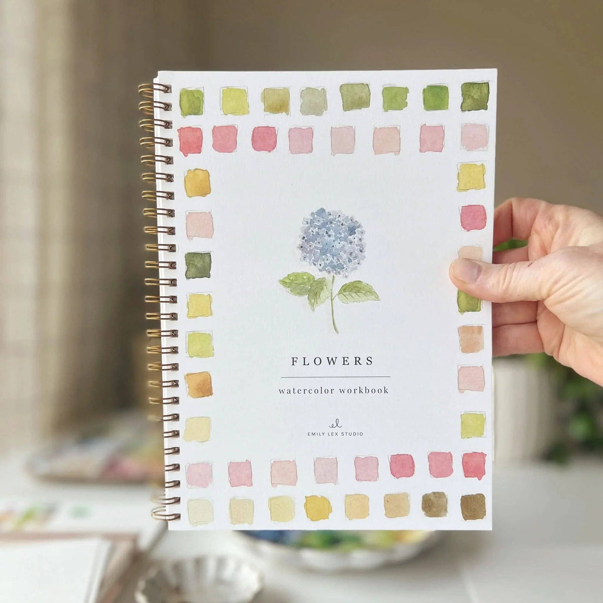 Flowers watercolor workbook by Emily Lux
