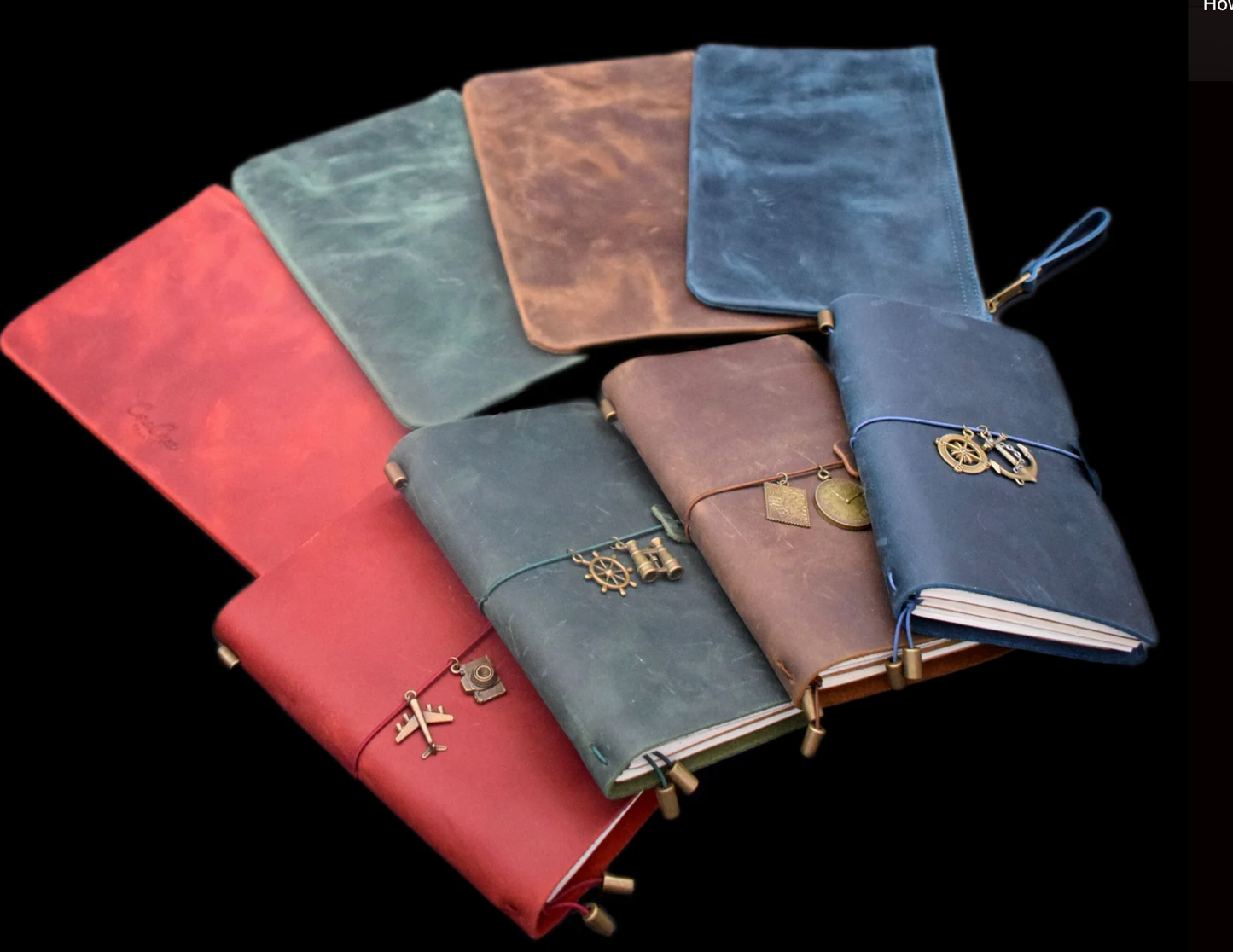 Traveler's Leather Set – Vintage Brown