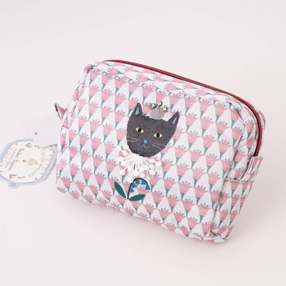 Kusuguru Japan Princess Black Cat Makeup Bag Organizer Pouch