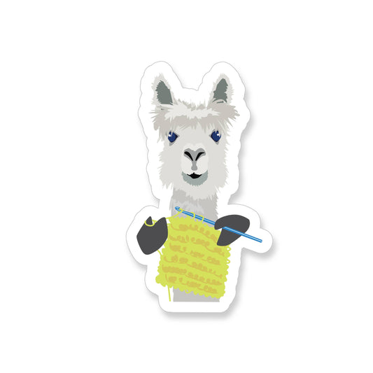 Crocheting Alpaca Vinyl Sticker