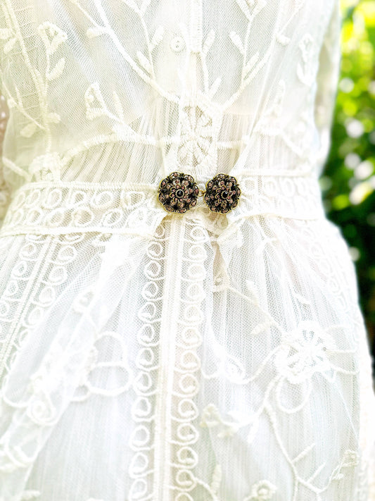 Purples & Gold Cinch Clip, Gilded Sweater Clasp KardiKlip