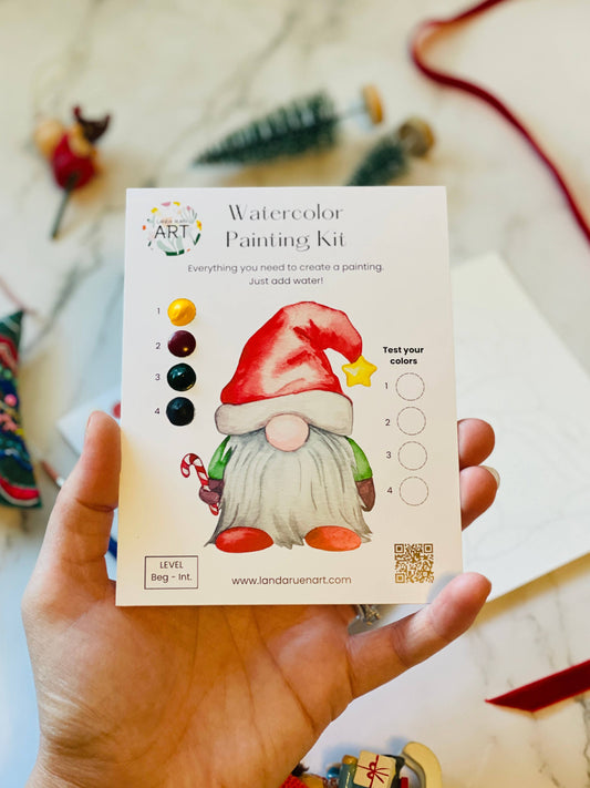 Holiday Gnome Watercolor Kit by Landa Ruen Art