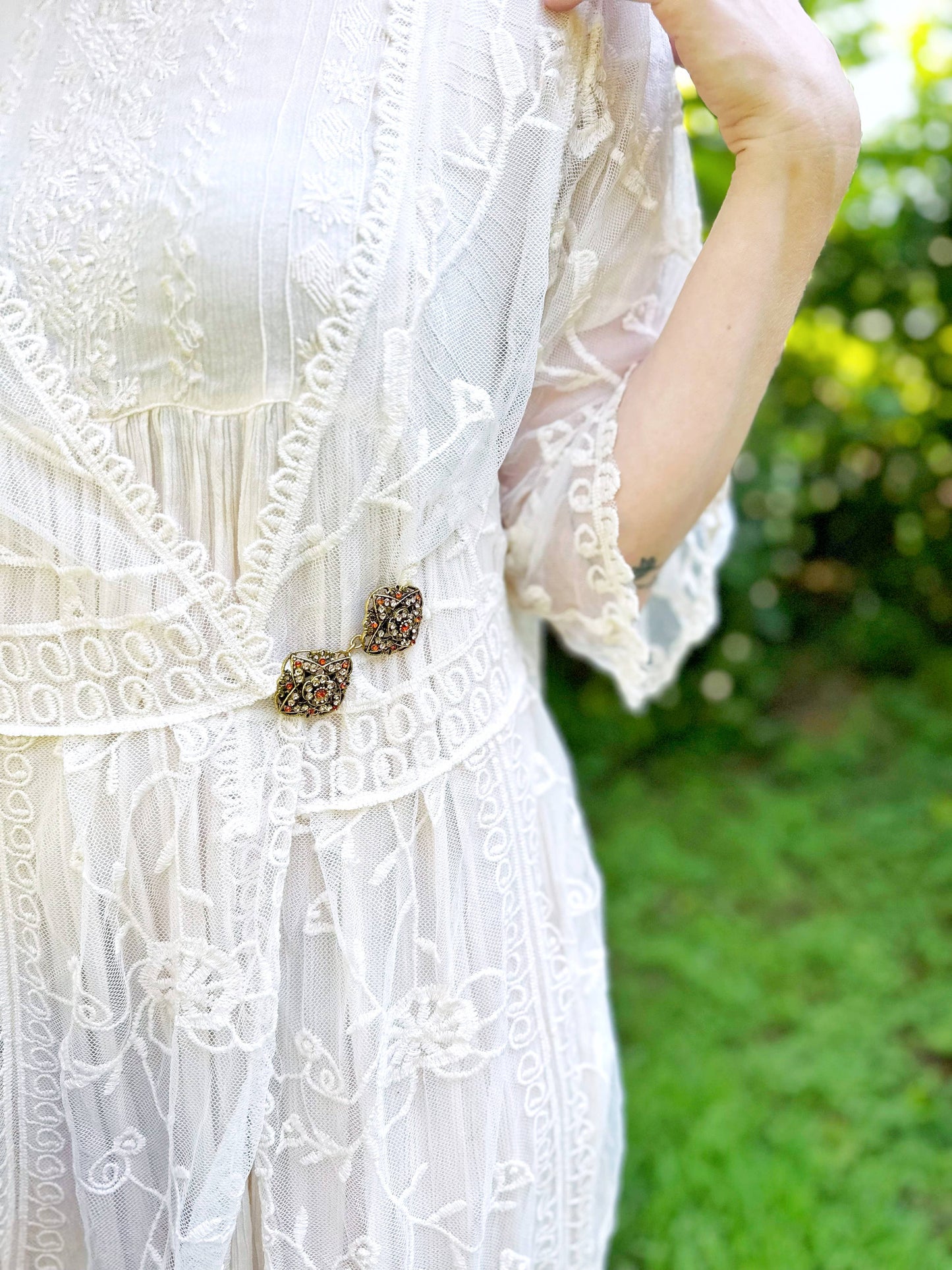 Brown & Gold Cinch Clip, Gilded Sweater Clasp KardiKlip