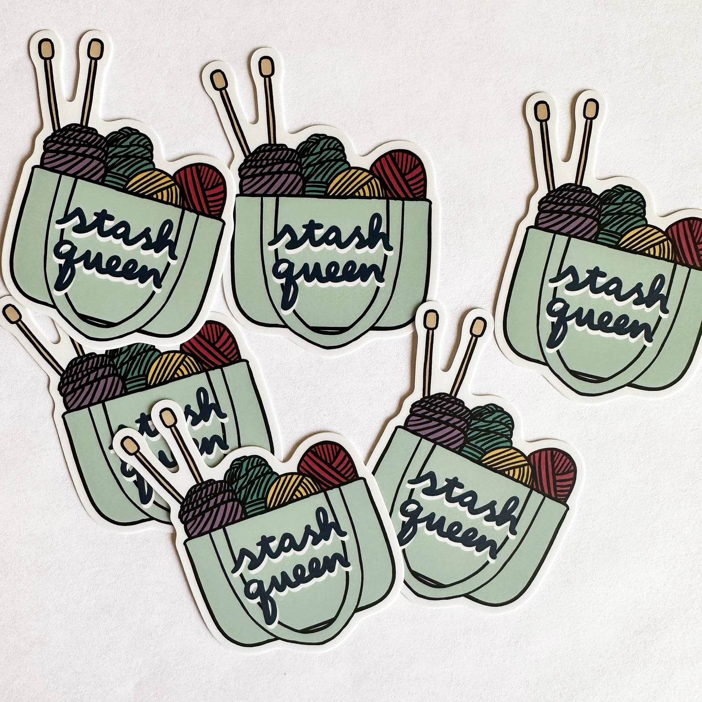Stash Queen Yarn Vinyl Sticker - Knitting Knit Fiber Wool
