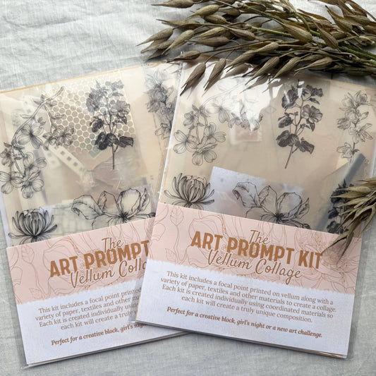 Collage Prompt Kit, Mixed Media Art Kit, Floral